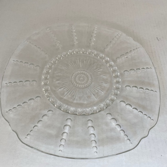 Federal Glass 𝅺Columbia Crystal 10” Ruffled Bowl and 11” Chop Plate - Picture 11 of 11